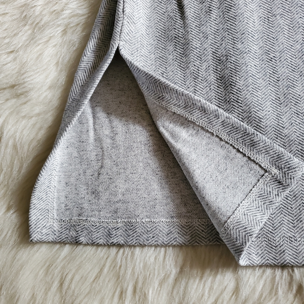 Eileen Fisher Herringbone Organic Cotton Longline Open Front Jacket Cardigan L - Picture 6 of 13